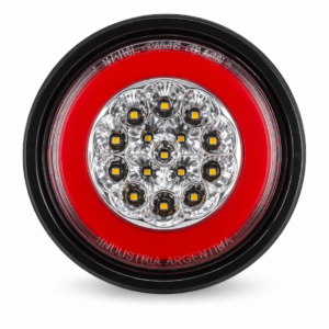 FARO POSICION Y RETROCESO ROJO Y CRISTAL LED  4"