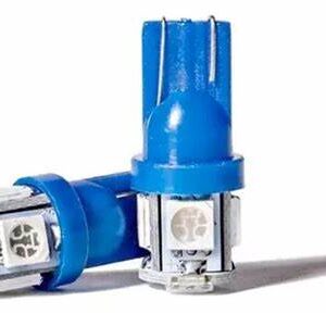 LAMPARA LED TIPO T10 W5W 4 LED AZUL