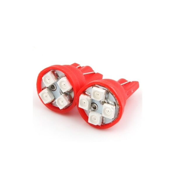 LAMPARA LED TIPO T10 W5W 2 LED ROJO